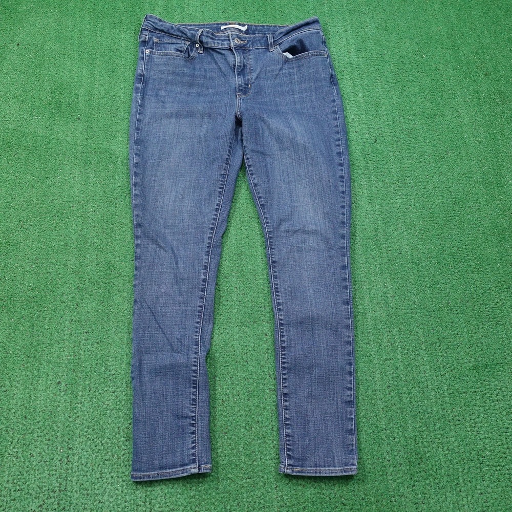 Levis‎ 711 Skinny Jeans Womens 32 Blue Denim Stretch Mid Rise Slim Fit 34x29 -R2